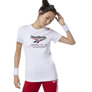 Crop Top Damskie Reebok Classic Logo Białe PL 12TOFSP